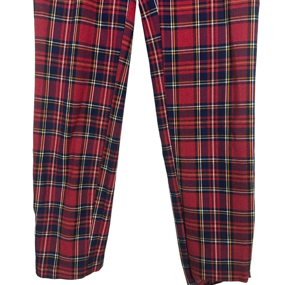 Zara Gingham Checked Flared Pants Plaid High Waisted Size Small - Picture 9 of 16